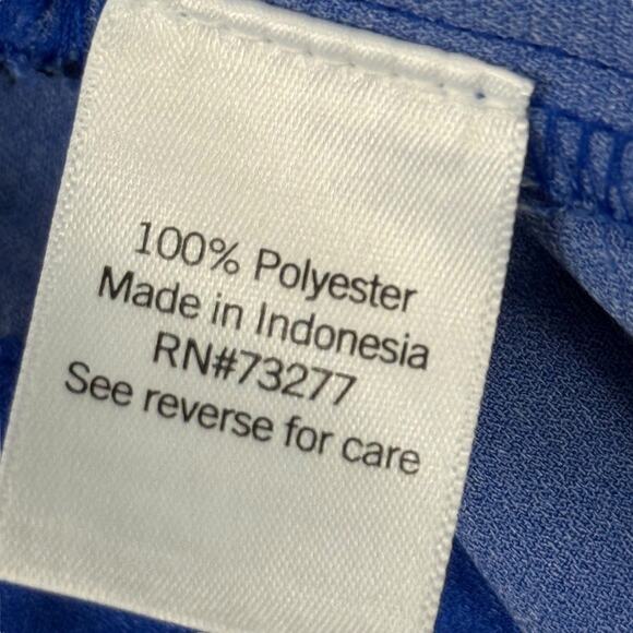 Nine West Womens Blue Floral Long Sleeve Button Up Shirt Dress Belted sz Large - Picture 15 of 16